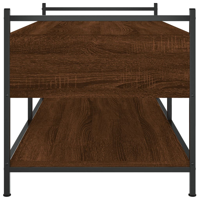 Salontafel 99x50x50 cm bewerkt hout bruin eikenkleur MeubelReus
