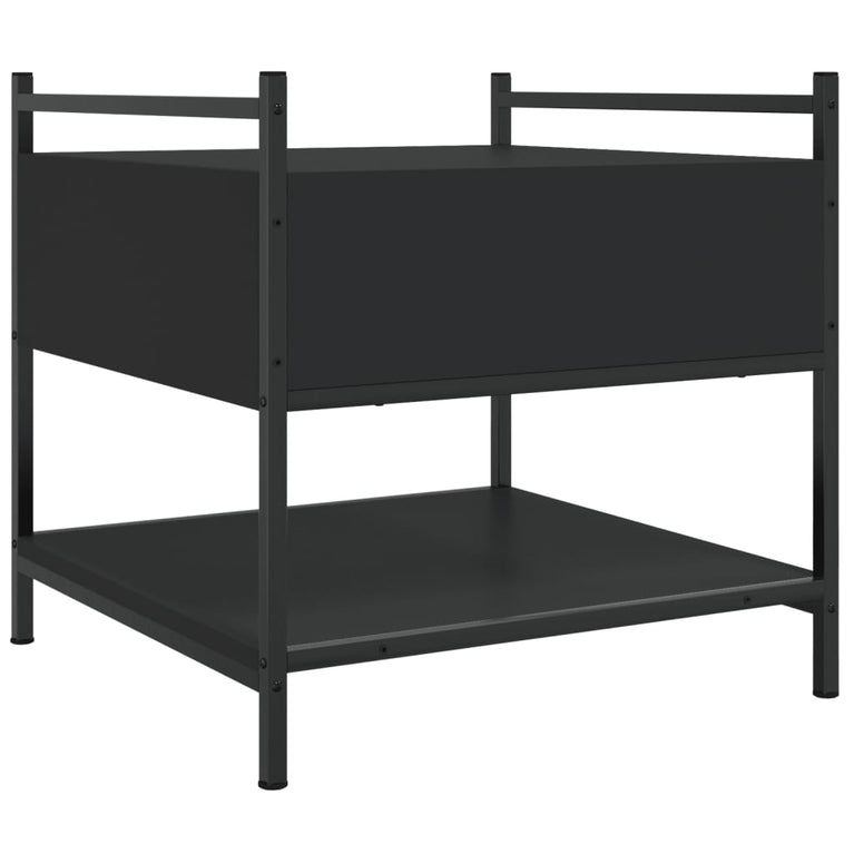 Salontafel 50x50x50 cm bewerkt hout zwart MeubelReus