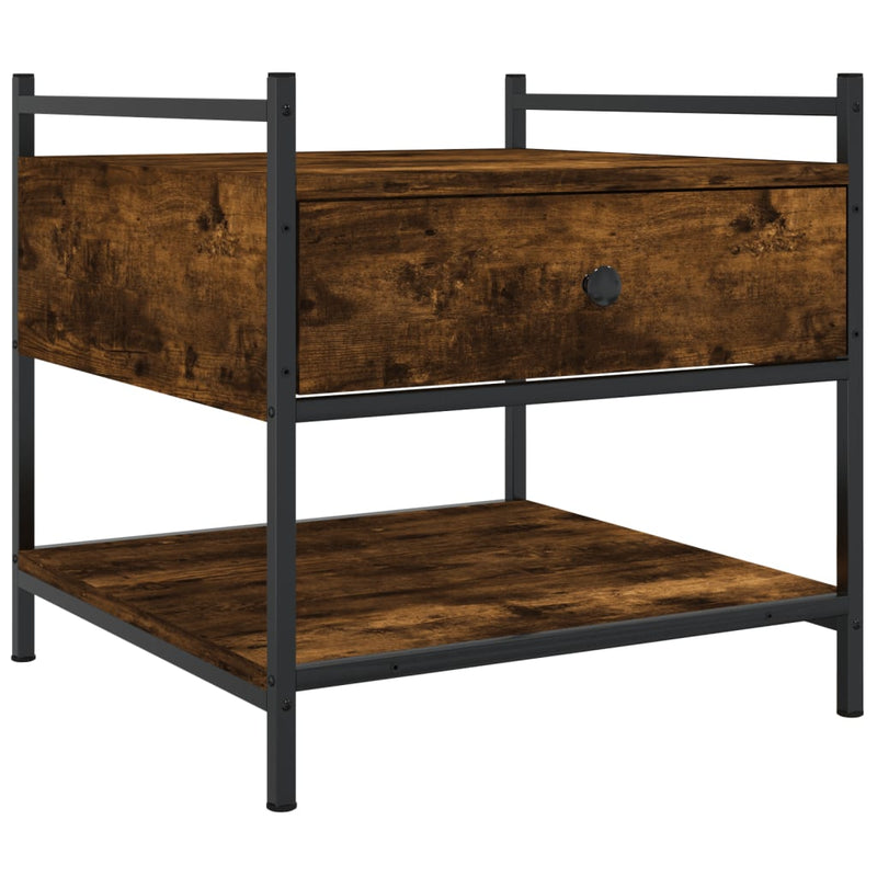 Salontafel 50x50x50 cm bewerkt hout gerookt eikenkleurig MeubelReus