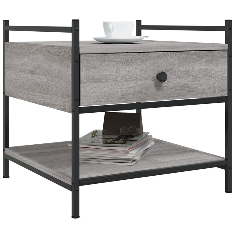 Salontafel 50x50x50 cm bewerkt hout grijs sonoma MeubelReus