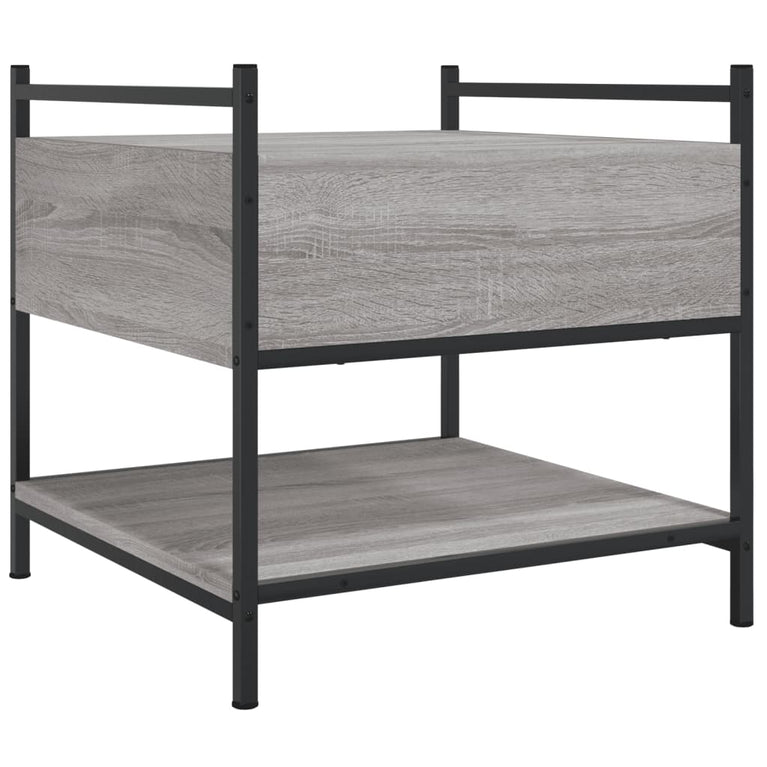 Salontafel 50x50x50 cm bewerkt hout grijs sonoma MeubelReus