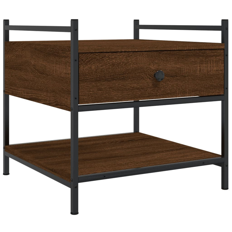 Salontafel 50x50x50 cm bewerkt hout bruin eikenkleur MeubelReus