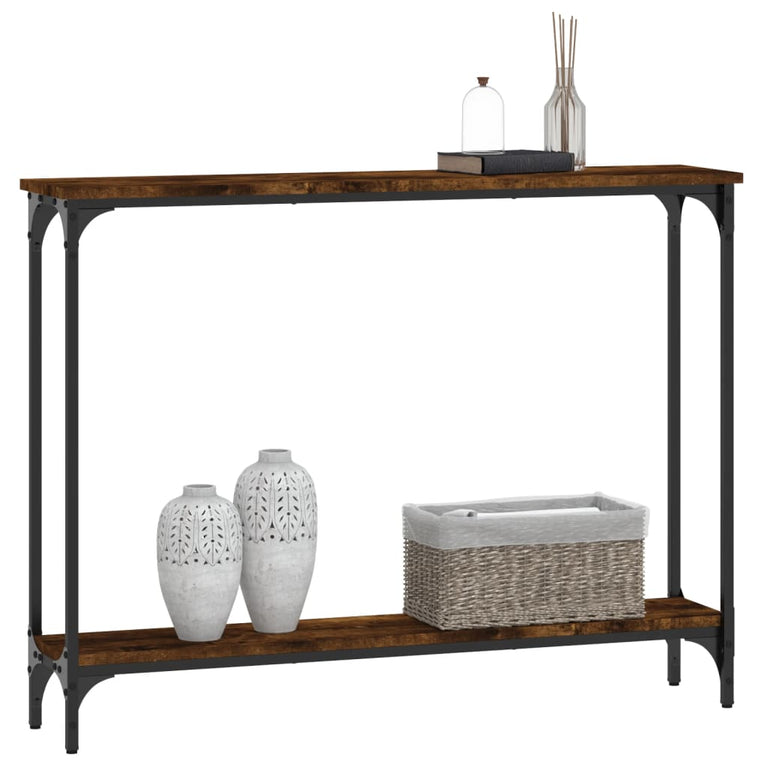 Wandtafel 100x22,5x75 cm bewerkt hout gerookt eikenkleurig MeubelReus