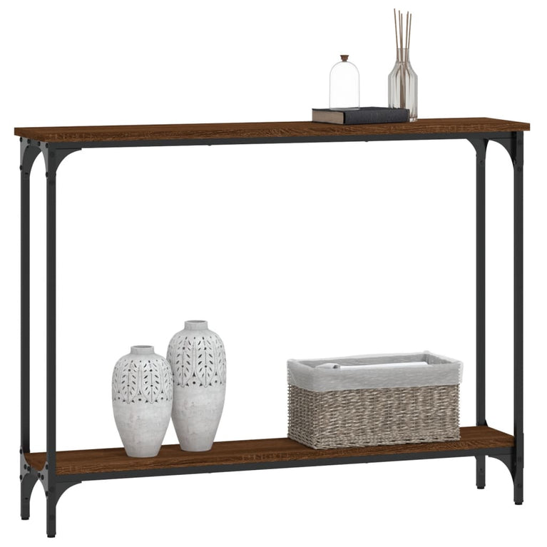 Wandtafel 100x22,5x75 cm bewerkt hout bruin eikenkleur MeubelReus