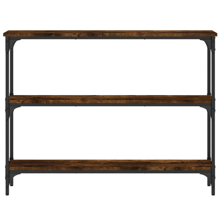 Wandtafel 100x22,5x75 cm bewerkt hout gerookt eikenkleurig MeubelReus