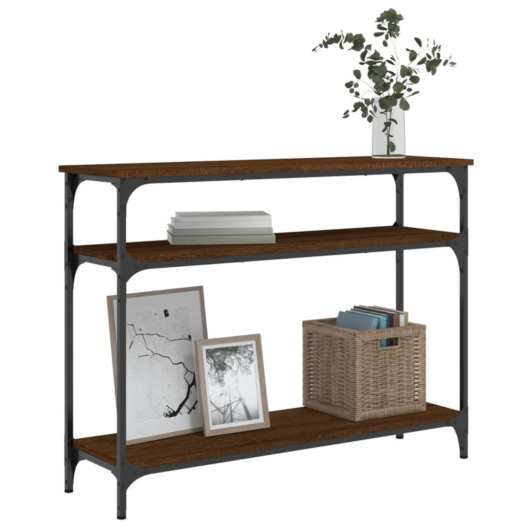 Wandtafel 100x29x75 cm bewerkt hout bruin eikenkleur MeubelReus