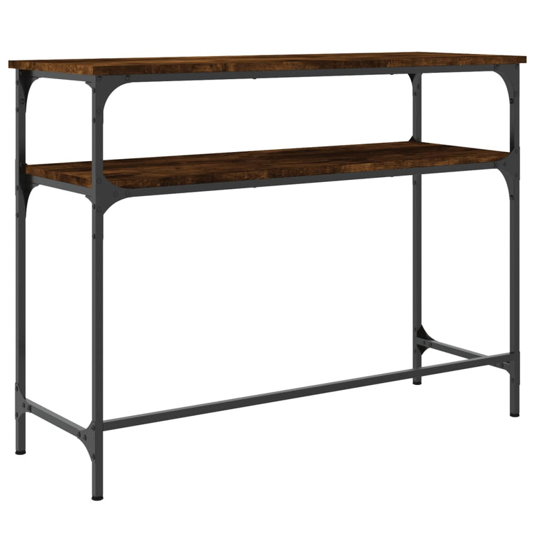 Wandtafel 100x35,5x75 cm bewerkt hout gerookt eikenkleurig MeubelReus