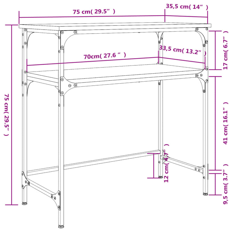 Wandtafel 75x35,5x75 cm bewerkt hout sonoma eikenkleurig MeubelReus