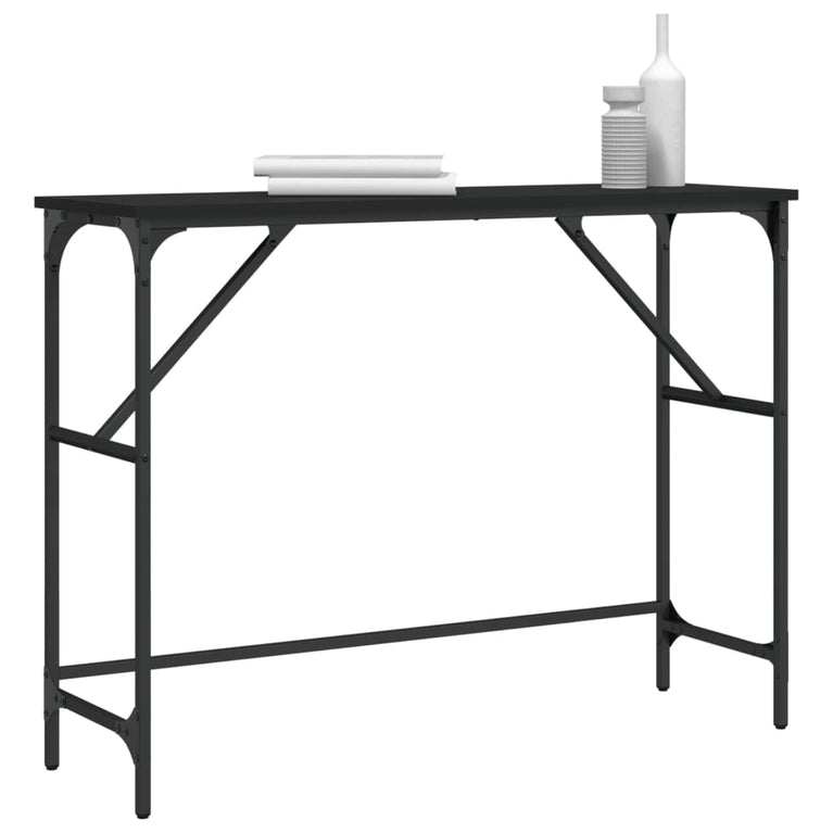 Wandtafel 100x32x75 cm bewerkt hout zwart MeubelReus