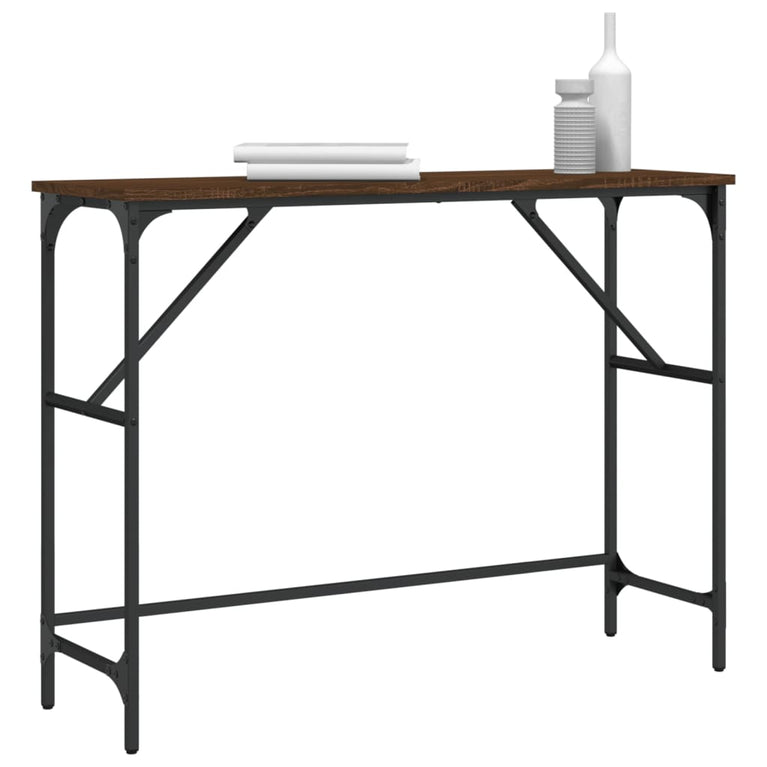 Wandtafel 100x32x75 cm bewerkt hout bruin eikenkleur MeubelReus