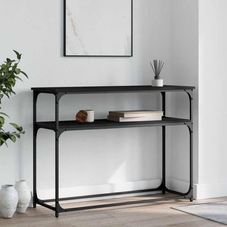Wandtafel 100x35,5x75 cm bewerkt hout zwart MeubelReus