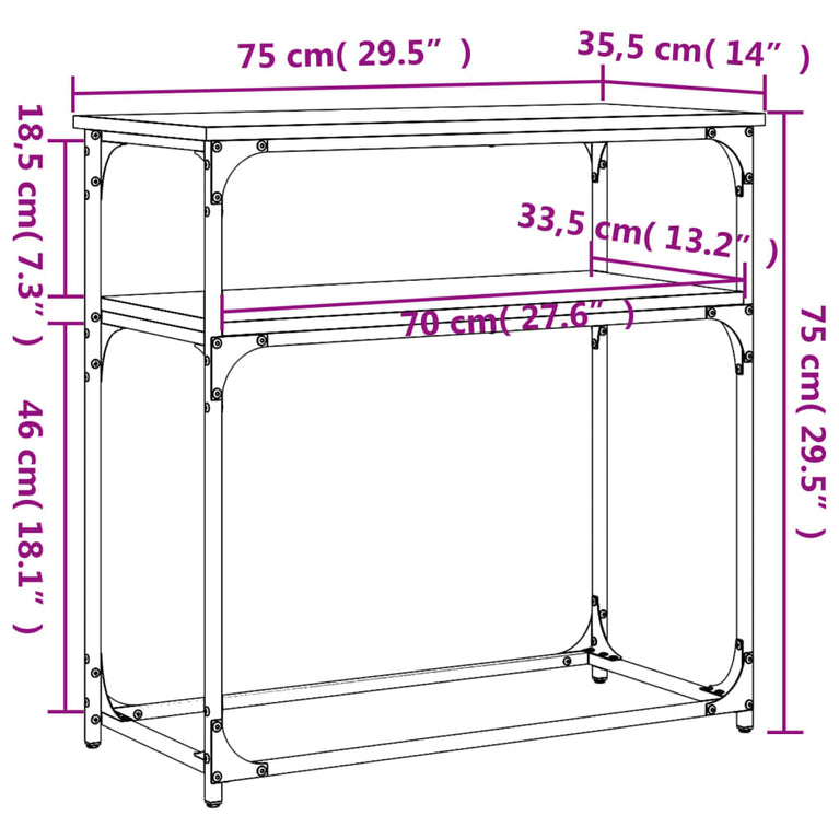Wandtafel 75x35,5x75 cm bewerkt hout sonoma eikenkleurig MeubelReus