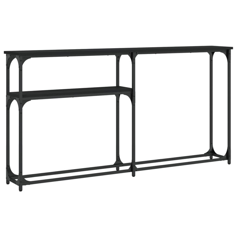 Wandtafel 145x22,5x75 cm bewerkt hout zwart MeubelReus