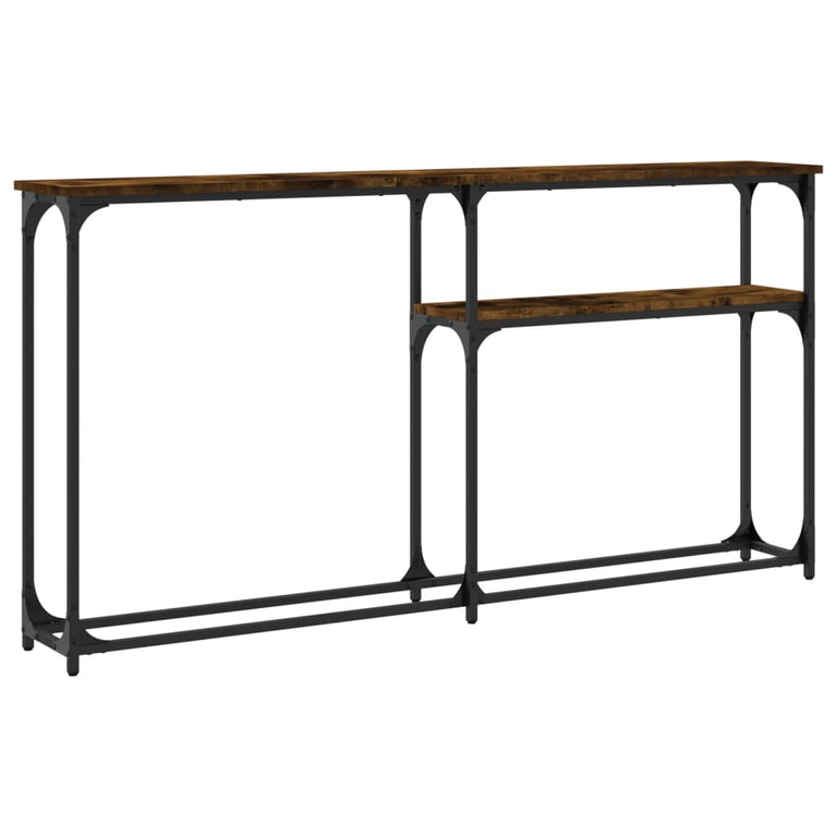 Wandtafel 145x22,5x75 cm bewerkt hout gerookt eikenkleurig MeubelReus