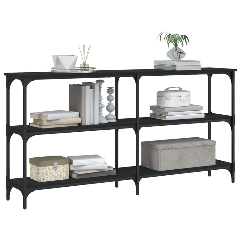 Wandtafel 150x29x75 cm bewerkt hout zwart MeubelReus