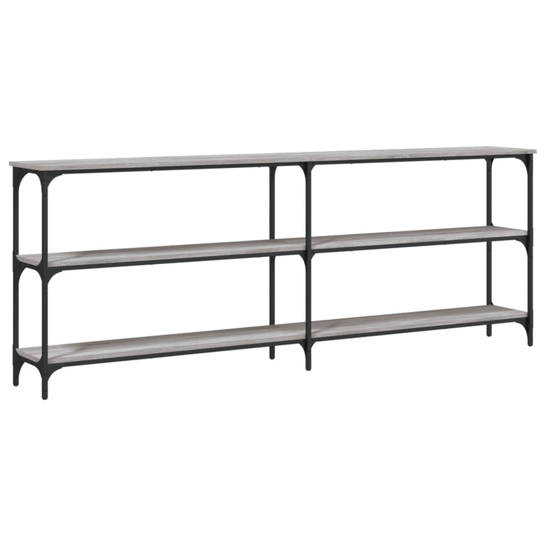 Wandtafel 200x29x75 cm bewerkt hout grijs sonoma eikenkleurig MeubelReus