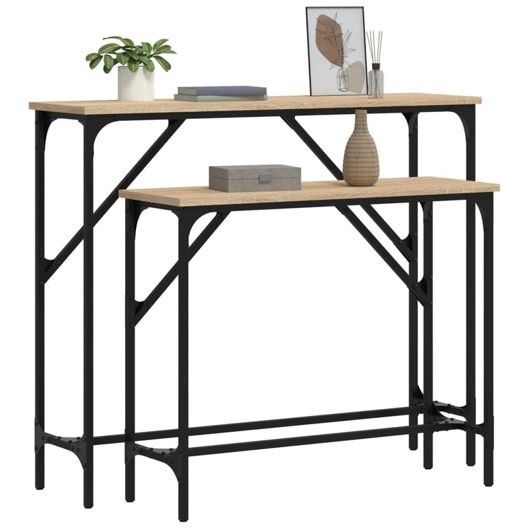Wandtafels 2 st bewerkt hout sonoma eikenkleurig MeubelReus