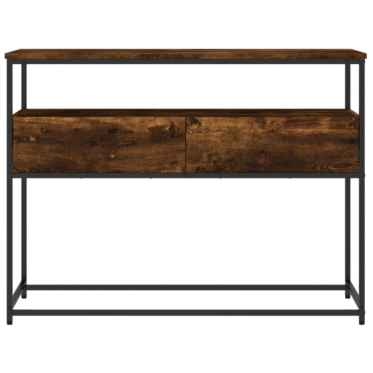 Wandtafel 100x40x75 cm bewerkt hout gerookt eikenkleurig MeubelReus