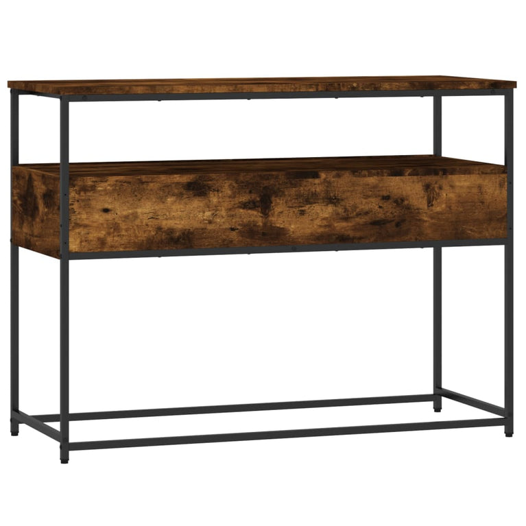 Wandtafel 100x40x75 cm bewerkt hout gerookt eikenkleurig MeubelReus