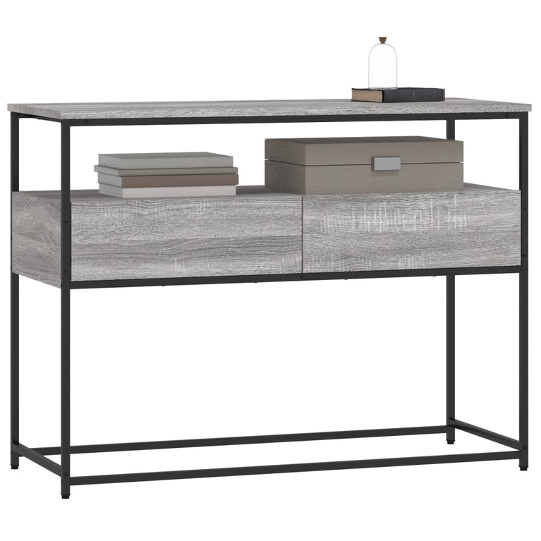 Wandtafel 100x40x75 cm bewerkt hout grijs sonoma eikenkleurig MeubelReus