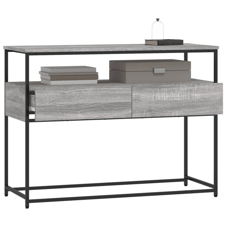 Wandtafel 100x40x75 cm bewerkt hout grijs sonoma eikenkleurig MeubelReus