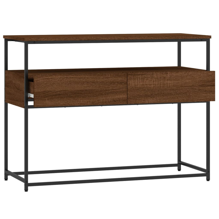 Wandtafel 100x40x75 cm bewerkt hout bruin eikenkleur MeubelReus