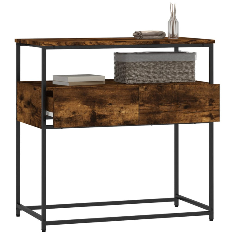 Wandtafel 75x40x75 cm bewerkt hout gerookt eikenkleurig MeubelReus