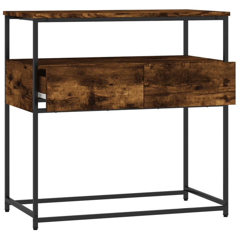 Wandtafel 75x40x75 cm bewerkt hout gerookt eikenkleurig MeubelReus