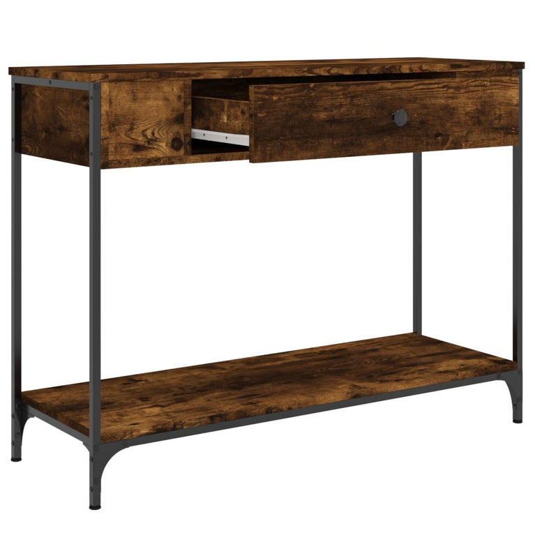 Wandtafel 100x34,5x75 cm bewerkt hout gerookt eikenkleurig MeubelReus