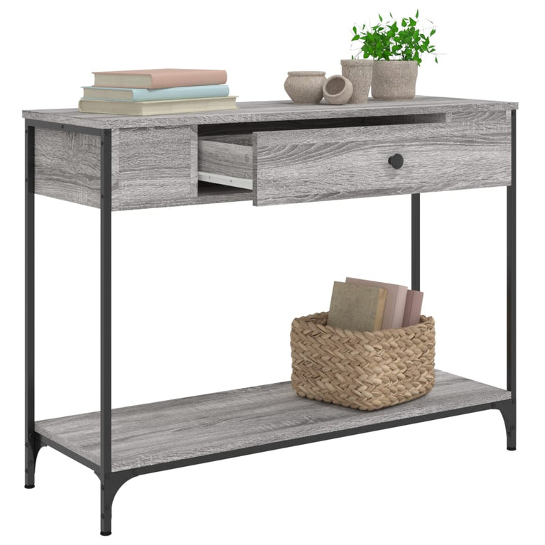 Wandtafel 100x34,5x75 cm bewerkt hout grijs sonoma eikenkleurig MeubelReus