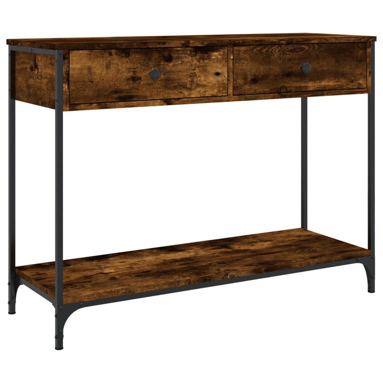 Wandtafel 100x34,5x75 cm bewerkt hout gerookt eikenkleurig MeubelReus