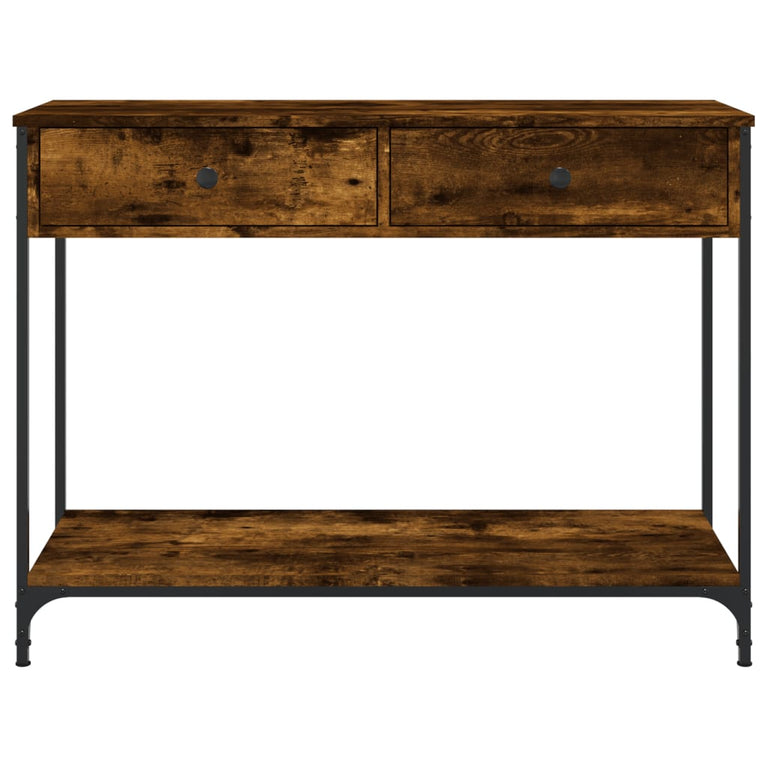 Wandtafel 100x34,5x75 cm bewerkt hout gerookt eikenkleurig MeubelReus