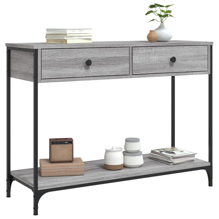 Wandtafel 100x34,5x75 cm bewerkt hout grijs sonoma eikenkleurig MeubelReus