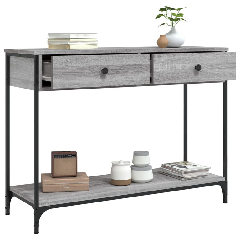 Wandtafel 100x34,5x75 cm bewerkt hout grijs sonoma eikenkleurig MeubelReus