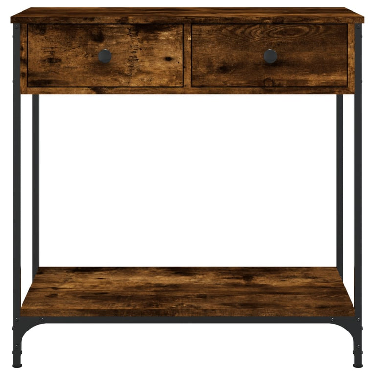 Wandtafel 75x34,5x75 cm bewerkt hout gerookt eikenkleurig MeubelReus
