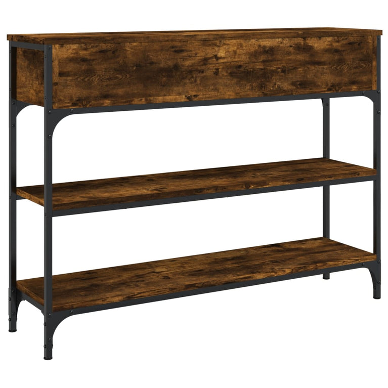 Wandtafel 100x25x75 cm bewerkt hout gerookt eikenkleurig MeubelReus