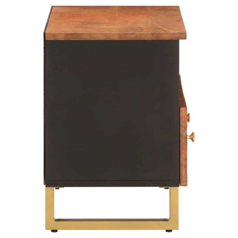 Tv-meubel 70x33,5x46 cm massief mangohout bruin en zwart MeubelReus