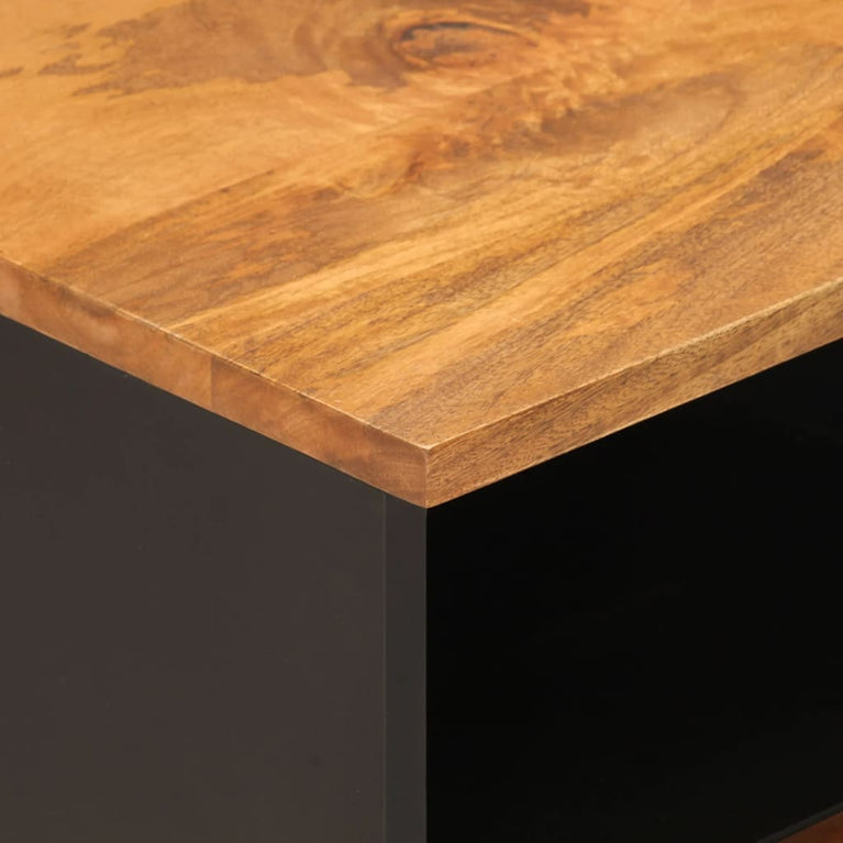 Tv-meubel 70x33,5x46 cm massief mangohout bruin en zwart MeubelReus