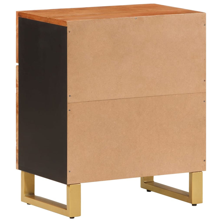 Nachtkastje 50x33x60 cm massief mangohout bruin en zwart MeubelReus