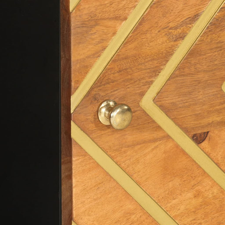 Salontafel 100x54x40 cm massief mangohout bruin en zwart MeubelReus