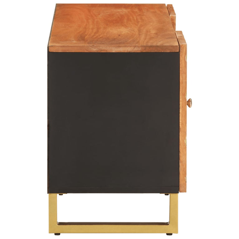 Tv-meubel 105x33,5x46 cm massief mangohout bruin en zwart MeubelReus