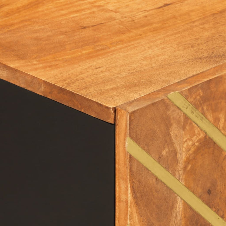 Tv-meubel 105x33,5x46 cm massief mangohout bruin en zwart MeubelReus