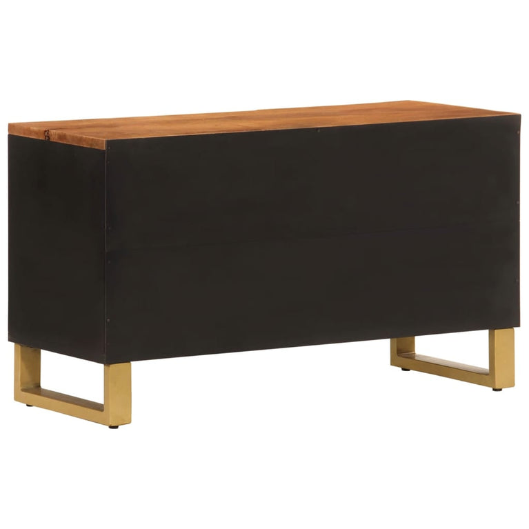 Tv-meubel 80x31,5x46 cm massief mangohout bruin en zwart MeubelReus