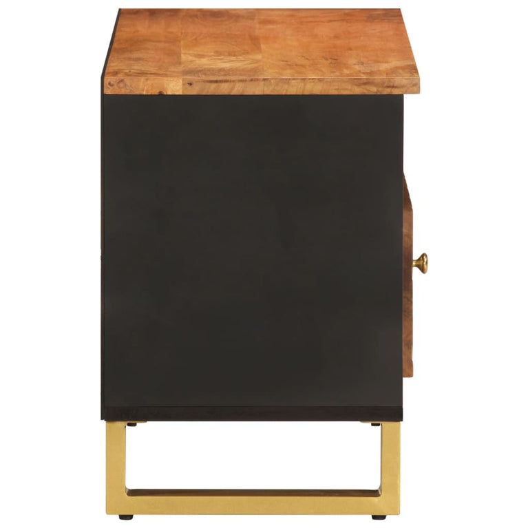 Tv-meubel 80x33,5x46 cm massief mangohout bruin en zwart MeubelReus