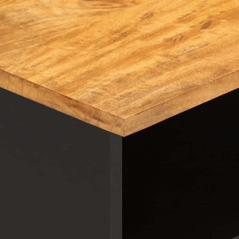 Tv-meubel 80x33,5x46 cm massief mangohout bruin en zwart MeubelReus