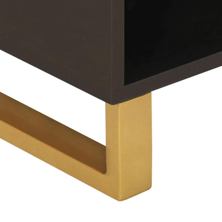 Tv-meubel 80x33,5x46 cm massief mangohout bruin en zwart MeubelReus