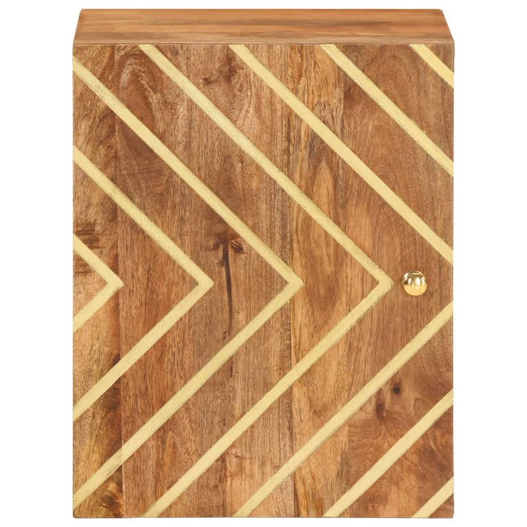 Wastafelkast massief mangohout bruin en zwart MeubelReus