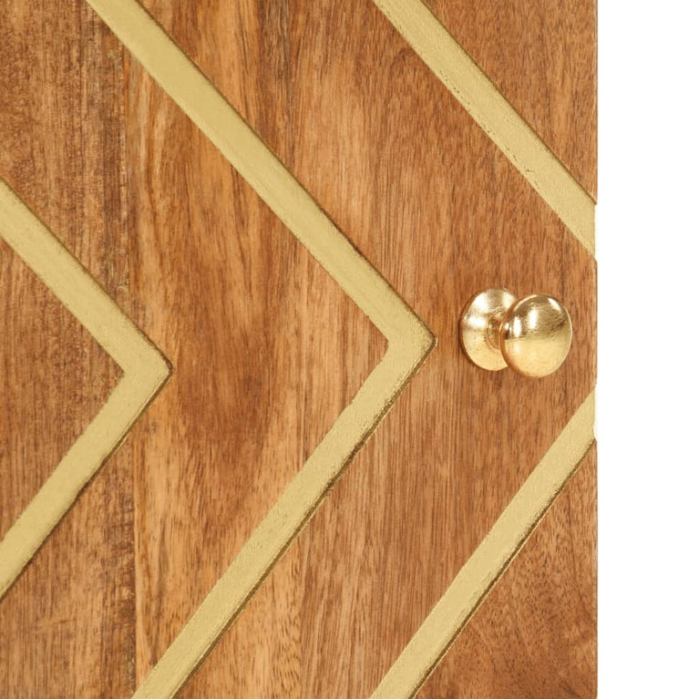 Wastafelkast massief mangohout bruin en zwart MeubelReus