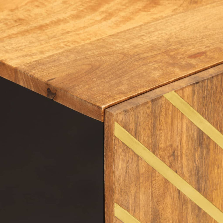 Badkamerkast 38x33,5x58 cm massief mangohout bruin en zwart MeubelReus