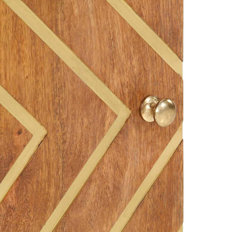 Badkamerkast 38x33,5x58 cm massief mangohout bruin en zwart MeubelReus